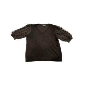 Adrianna Papell Sweater Short Sleeve Black Size XL